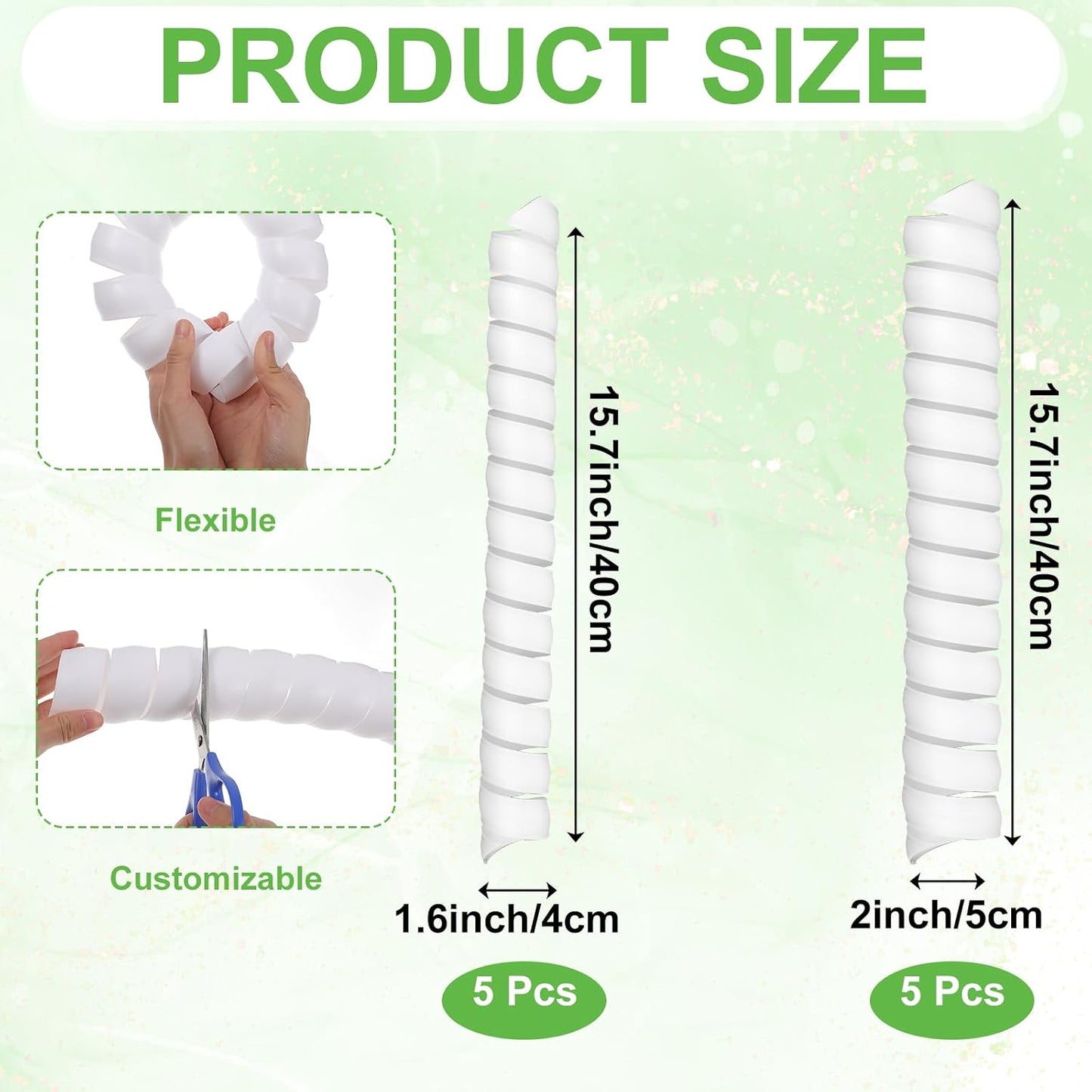 10 Protectores Tronco Plástico Espiral para Árboles Jóvenes