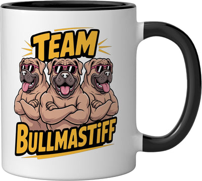 Taza cerámica para perros guardianes grandes estilo cartoon negro/blanco