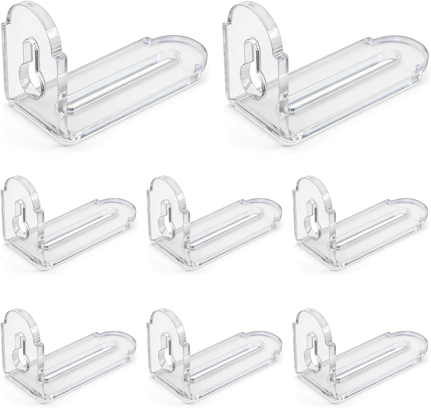 8 Soportes Acrílicos L Autoajustables 1.299x2.165pulg