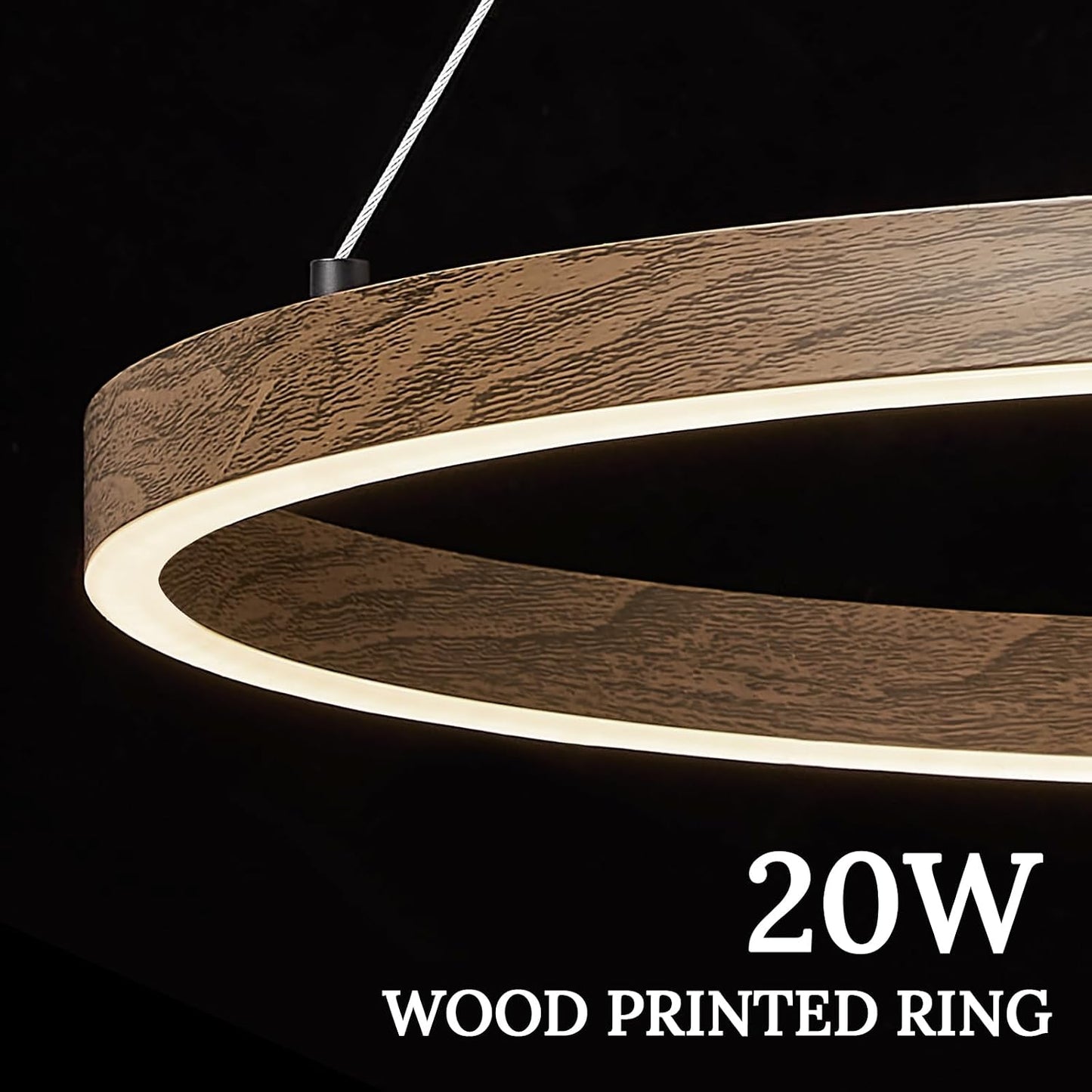 Candelabro LED 12pulg madera moderno ajustable cocina