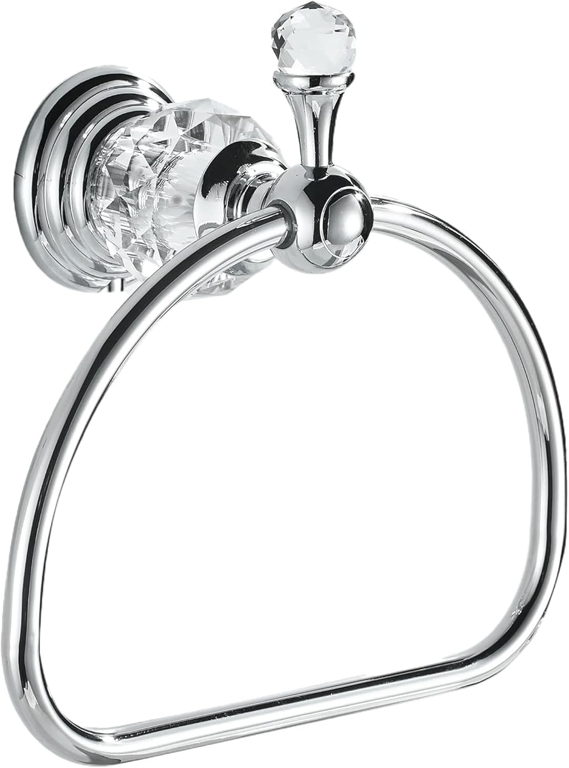 Anillo toalla cristal soporte cromado baño