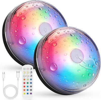 Luz ducha RGB recargable IP65 inalámbrica control remoto negro