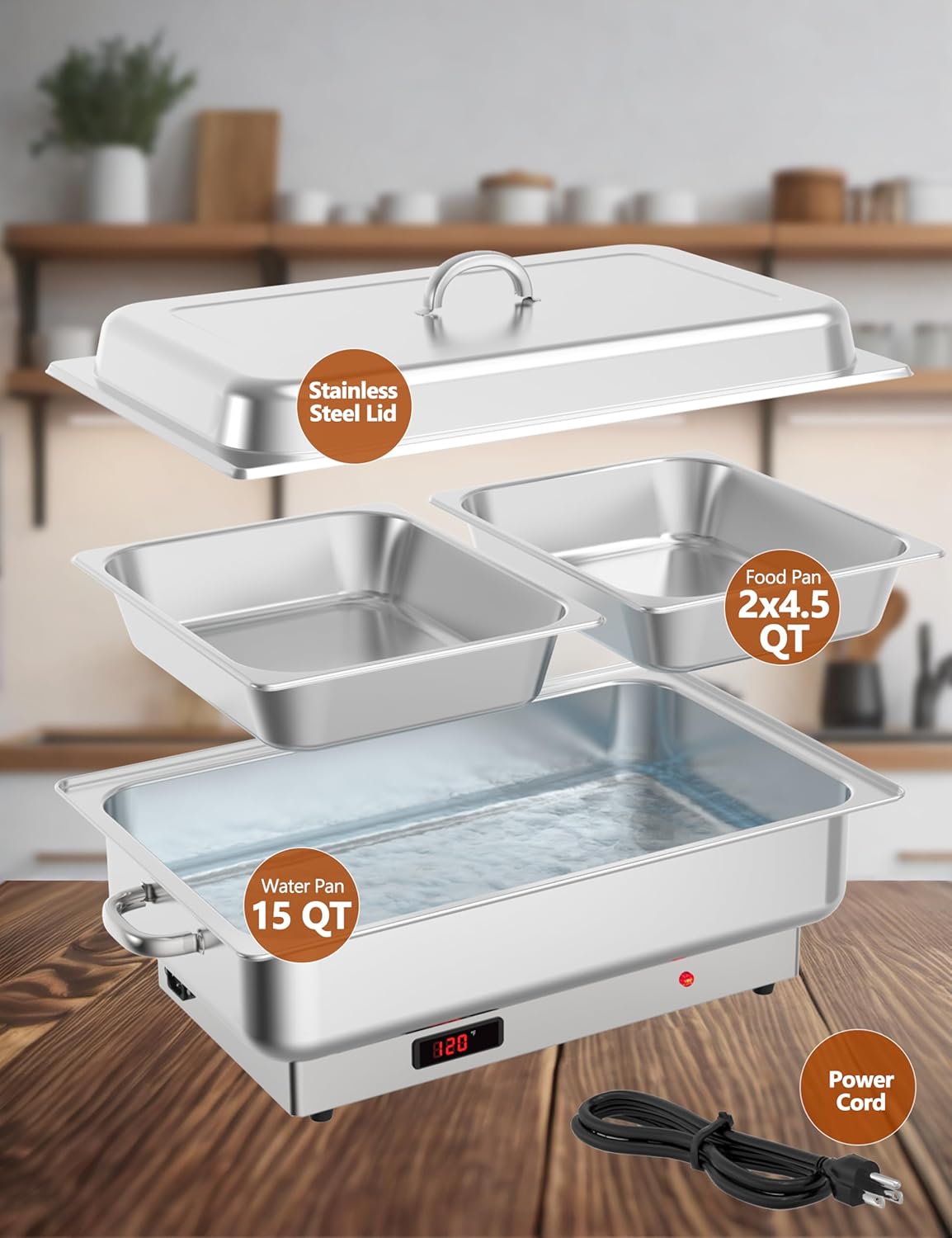Charola Gastronómica 9qt con 2 Pzas 1 Pack