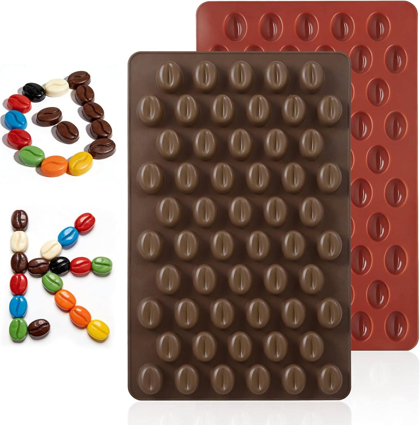 Moldes de silicona para granos de café grado alimenticio, 55 cavidades