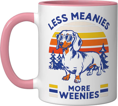 Taza Cerámica Perros Salchicha Rosa/Blanca