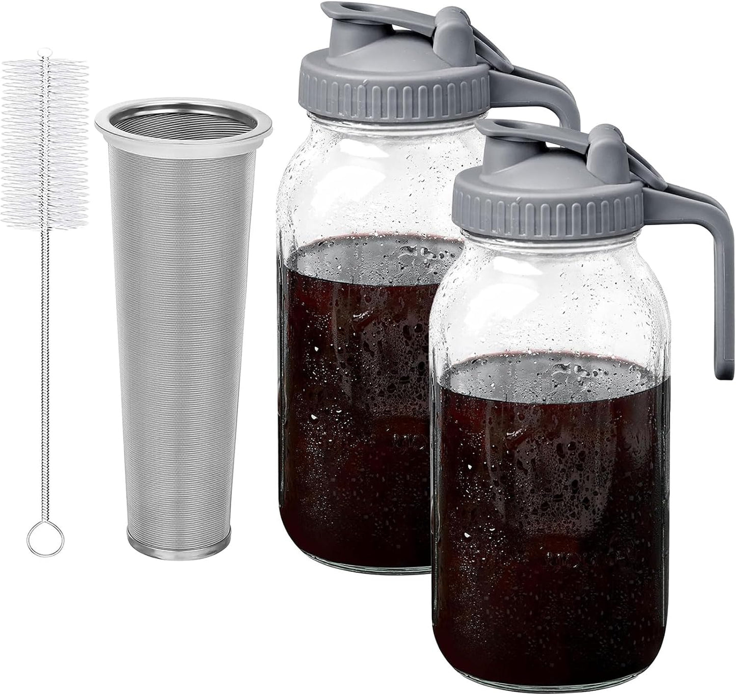 Cafetera frío 2 Pzas jarra acero inox 64oz sin fugas