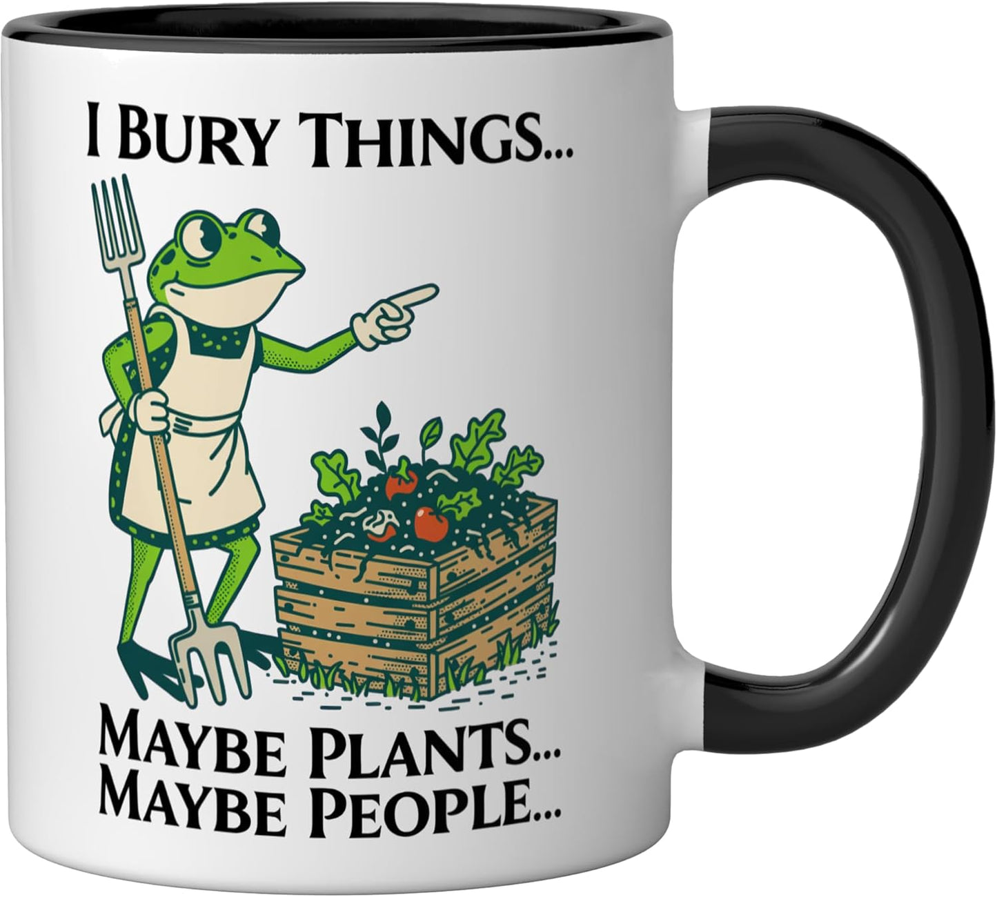 Taza Cerámica Rana Negro/Blanco