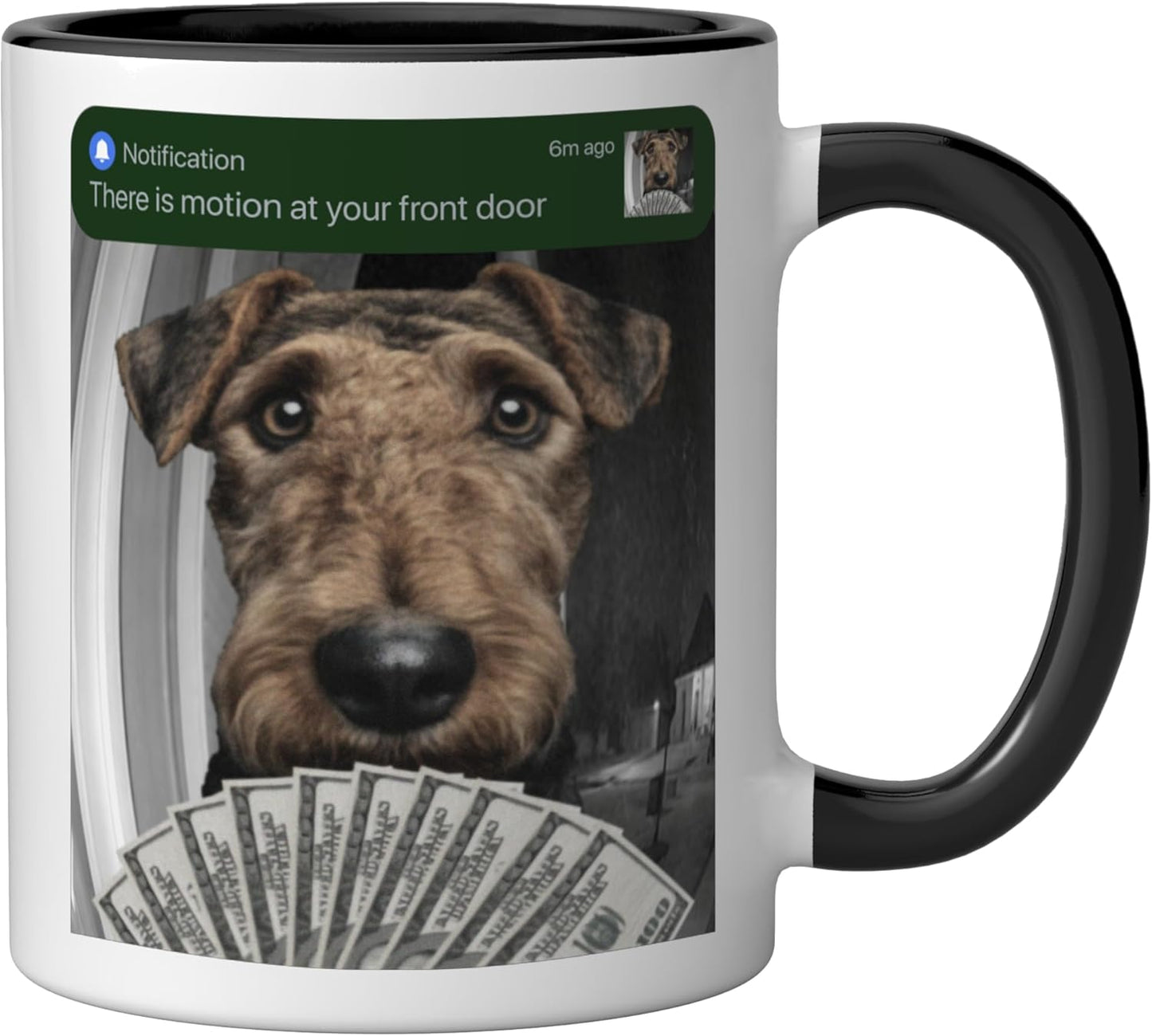 Taza Cerámica Perro Airedale Terrier Negro/Blanco