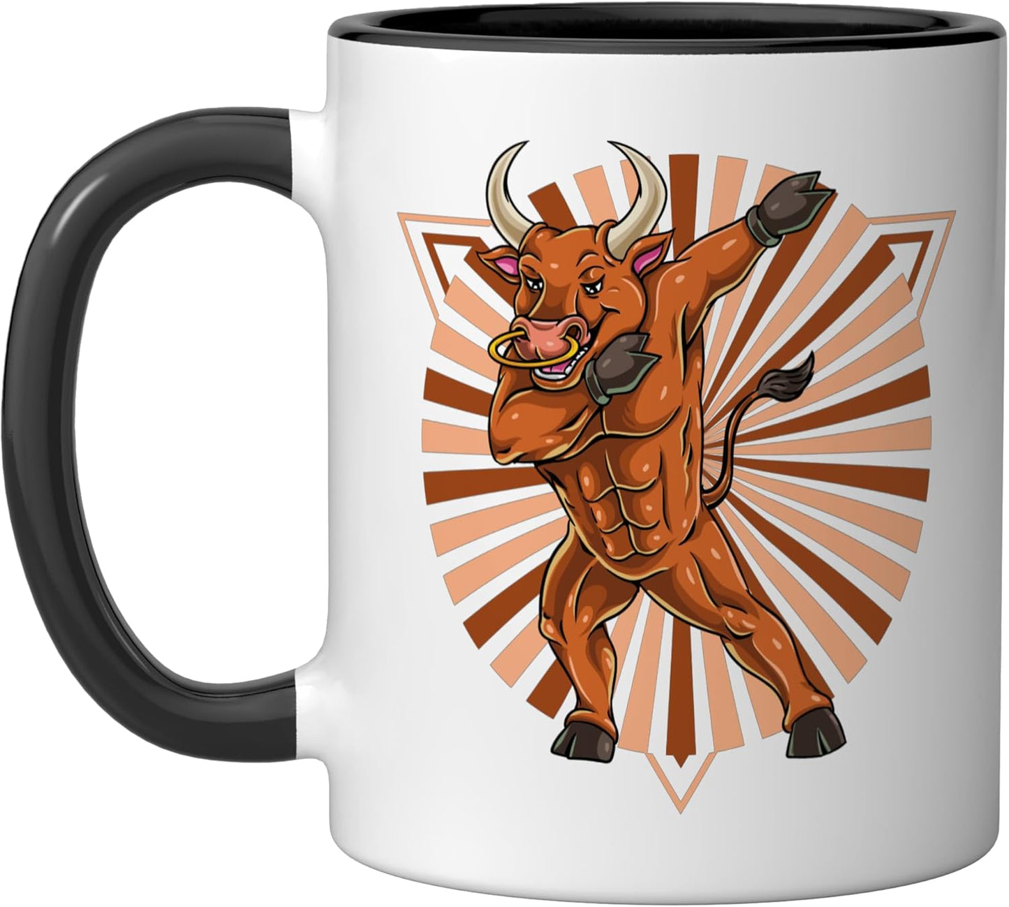 Taza Cerámica Vintage Bull Negro/Blanco