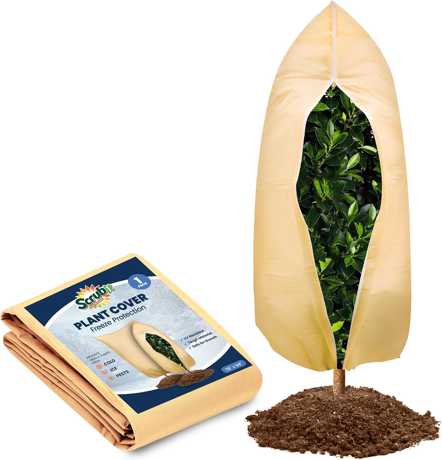 Cubiertas antiheladas para plantas exteriores con cremallera