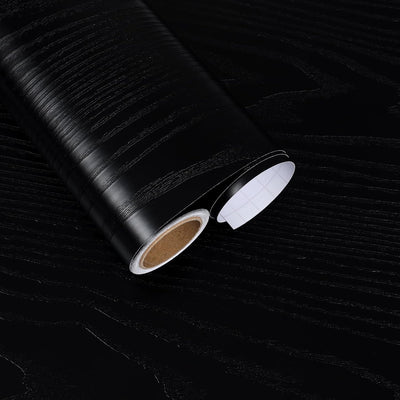 Papel contacto madera negra 15.7x118pulg impermeable autoadhesivo