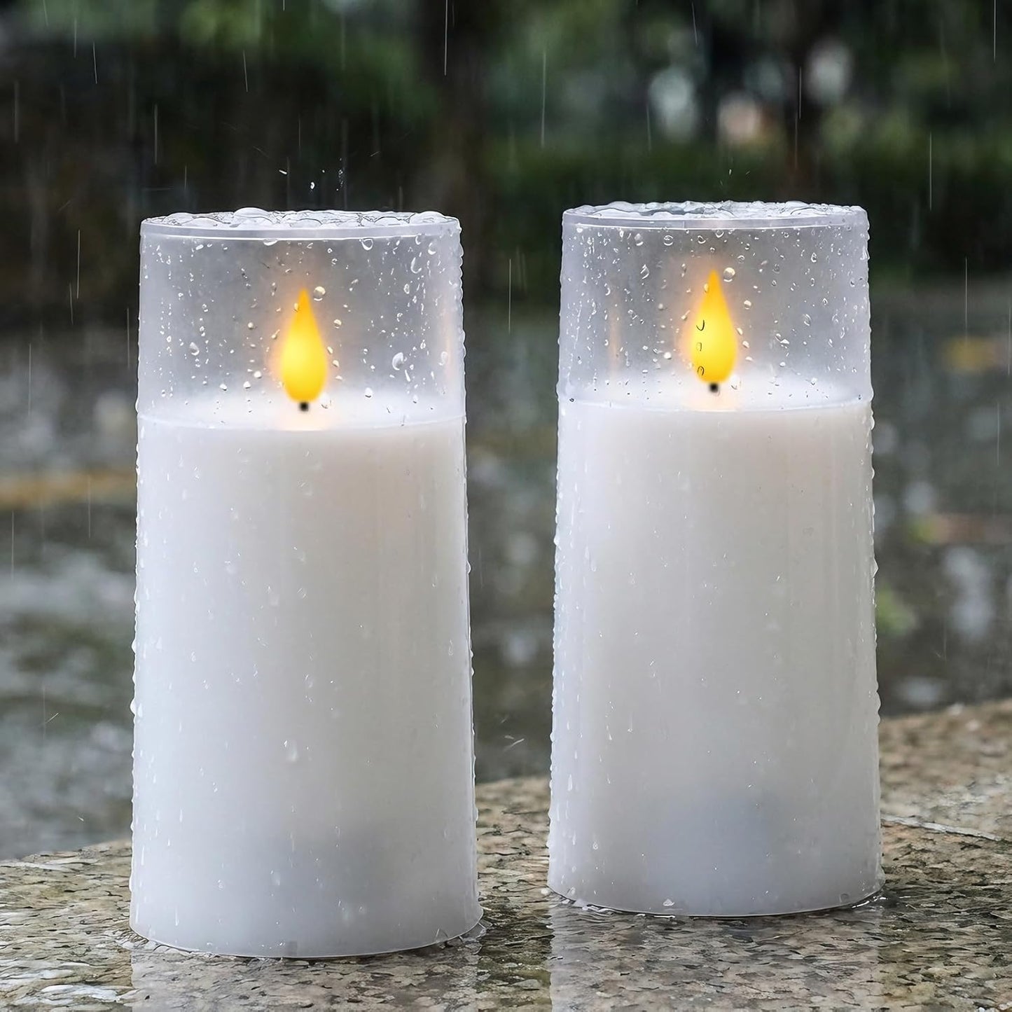 Velas LED acrílico 3x6 pulg con control remoto