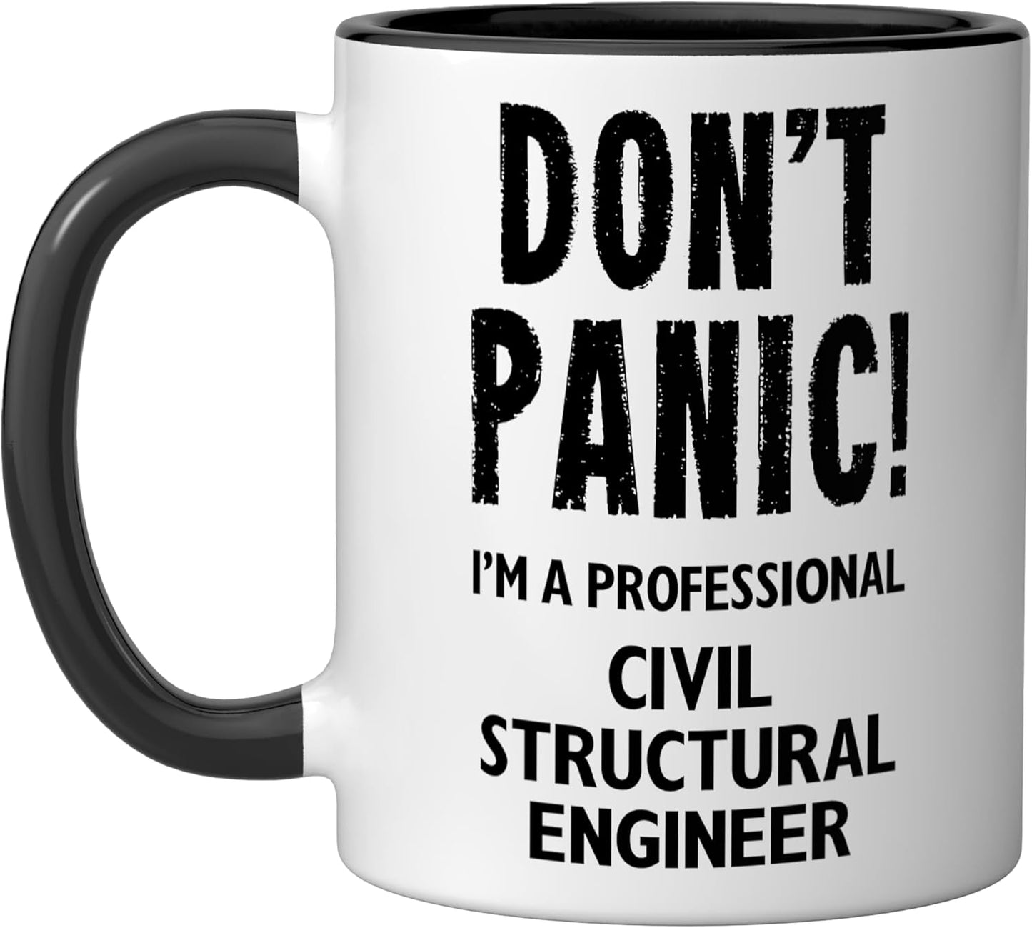 Taza Cerámica Ingeniero Estructural Negro/Blanco