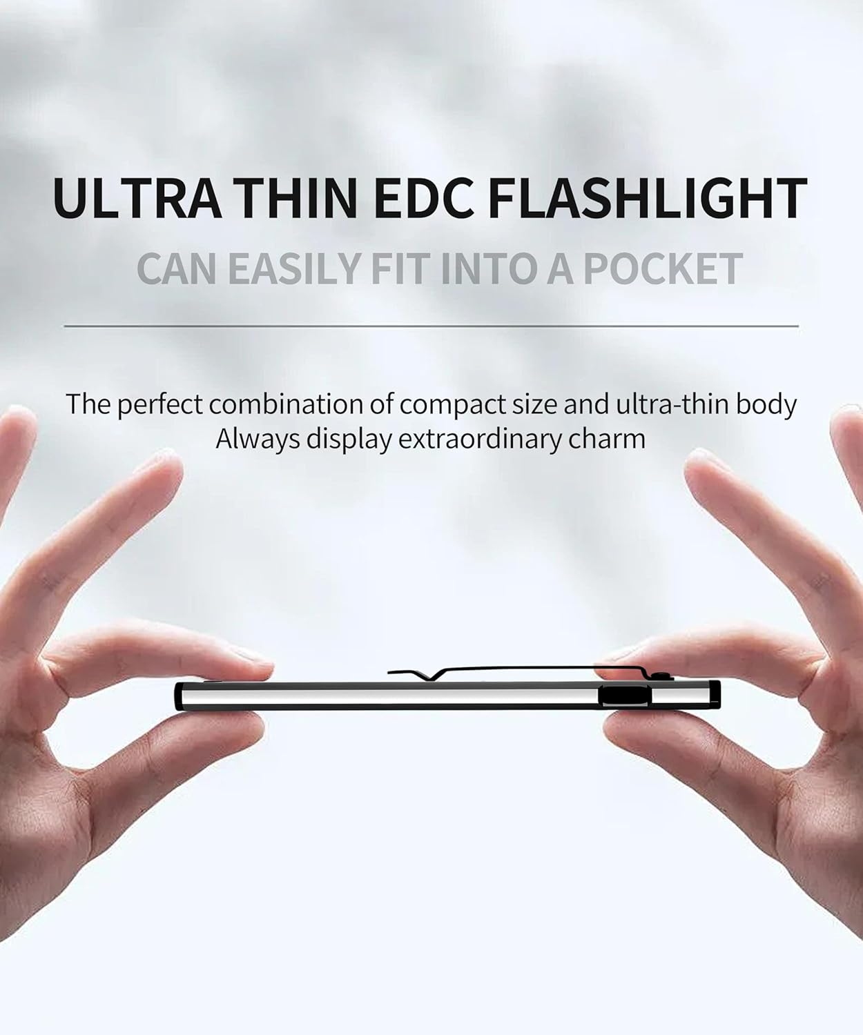 Linterna magnética EDC ultradelgada 0.3pulg 650LM USB-C recargable