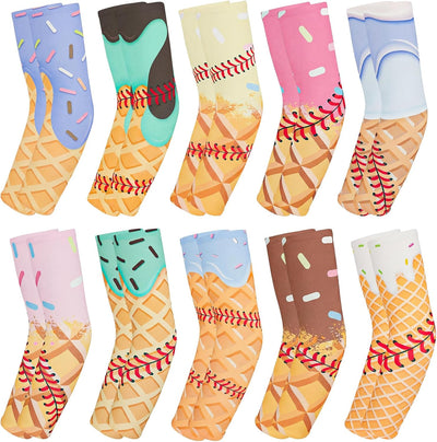 10 Pzas Mangas Béisbol Helado Reutilizables Transpirables