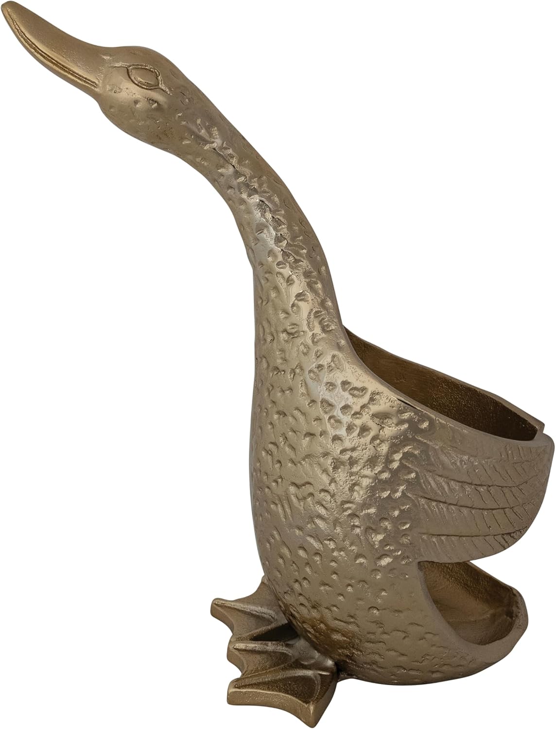 Portabotellas aluminio fundido en forma de pato dorado