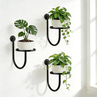 Macetas pared set 3 soportes decorativos flotantes metal