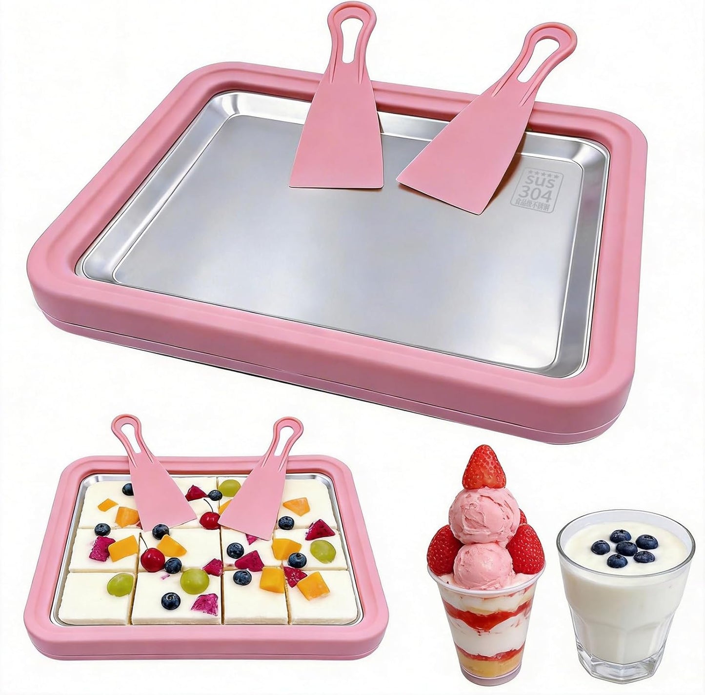 Bandeja enrollada de acero inoxidable para hacer helados