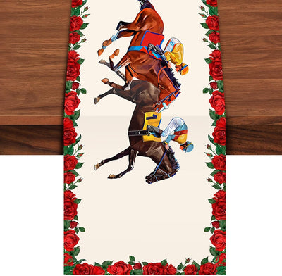 Camino mesa caballo Kentucky 72x13pulg decoración rosas carreras