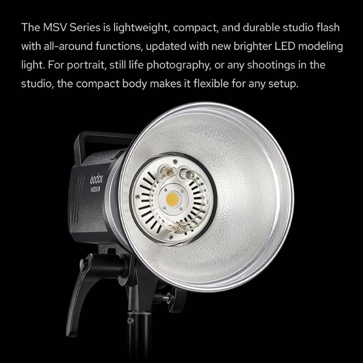 Flash estroboscópico Godox MS200V 200W GN53 5600K