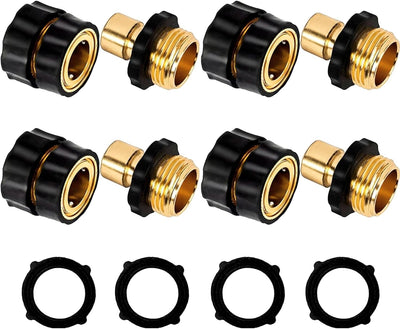 Manguera jardín 3/4pulg conector rápido aluminio set 4