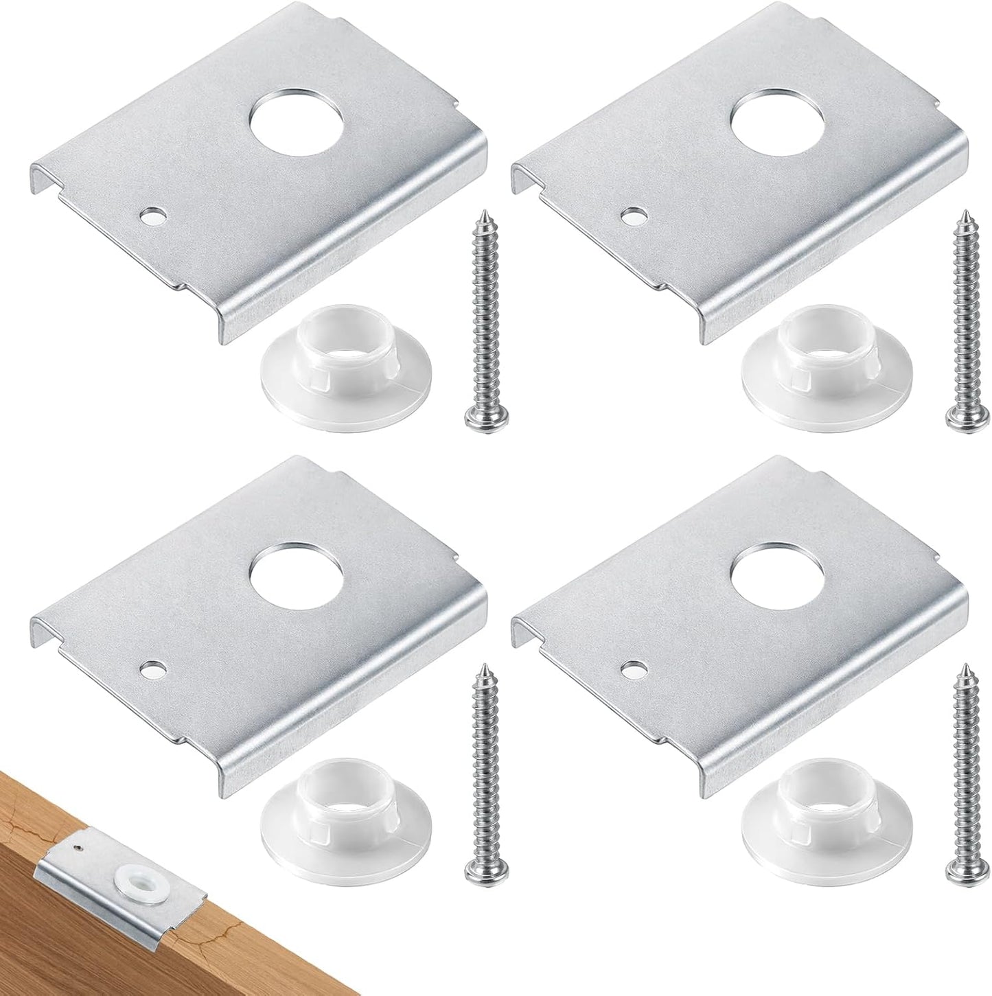 4 Pzas Soporte Puerta Plegable Acero Inox 1-3/8pulg