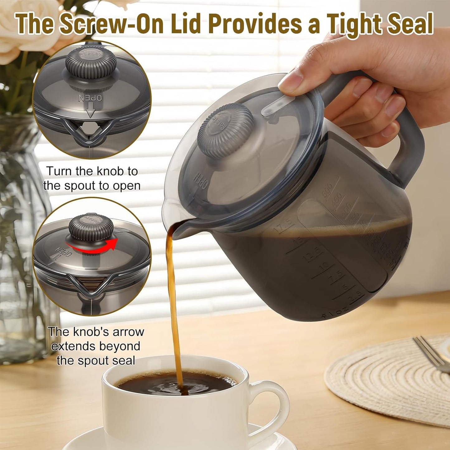 Jarra silicona espumadora leche 16.9oz con escala barra café