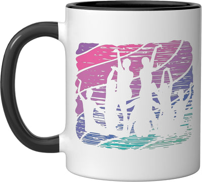 Taza Cerámica Sincronizada Natación Arte Negro/Blanco