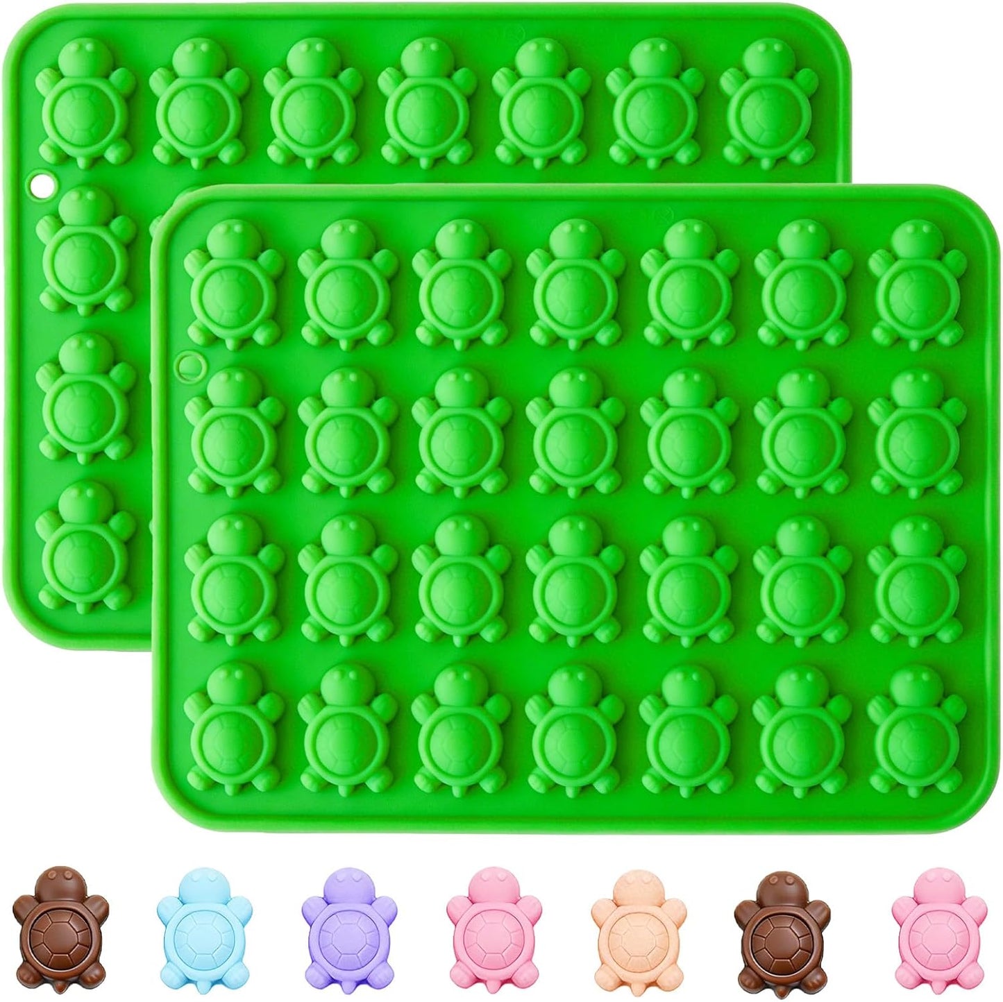 Moldes silicona 28 cavidades tortugas para chocolate dulces