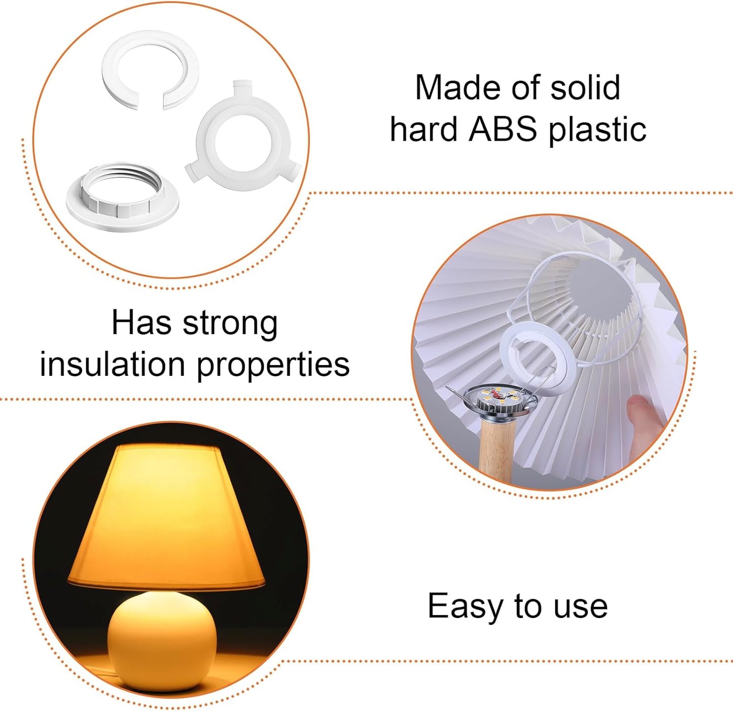 Pack 24 Anillos Adaptadores E27 a E14 Plástico PP Blanco