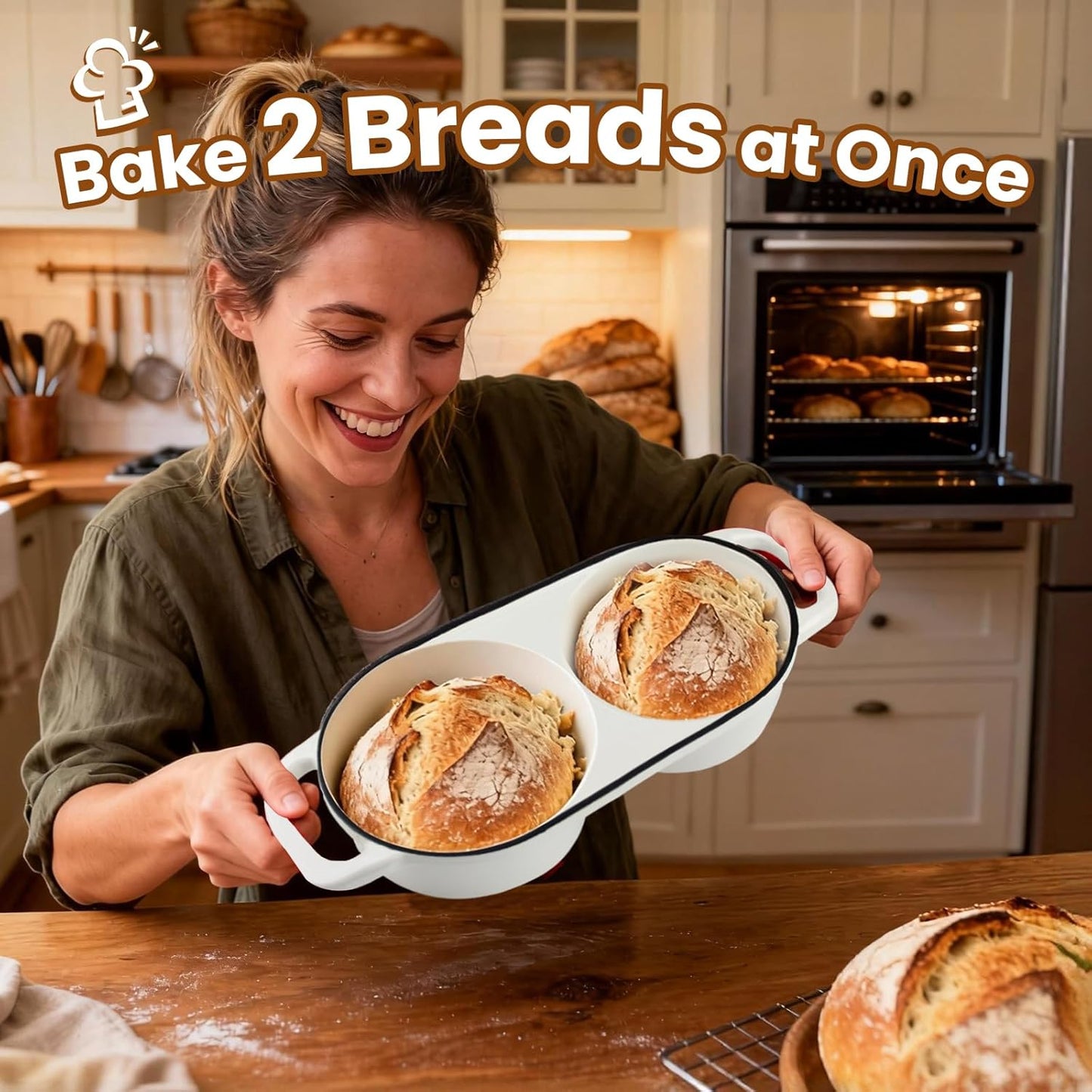 Horno Holandés Doble Esmaltado Hierro Fundido con Cesta Pan 5pulg