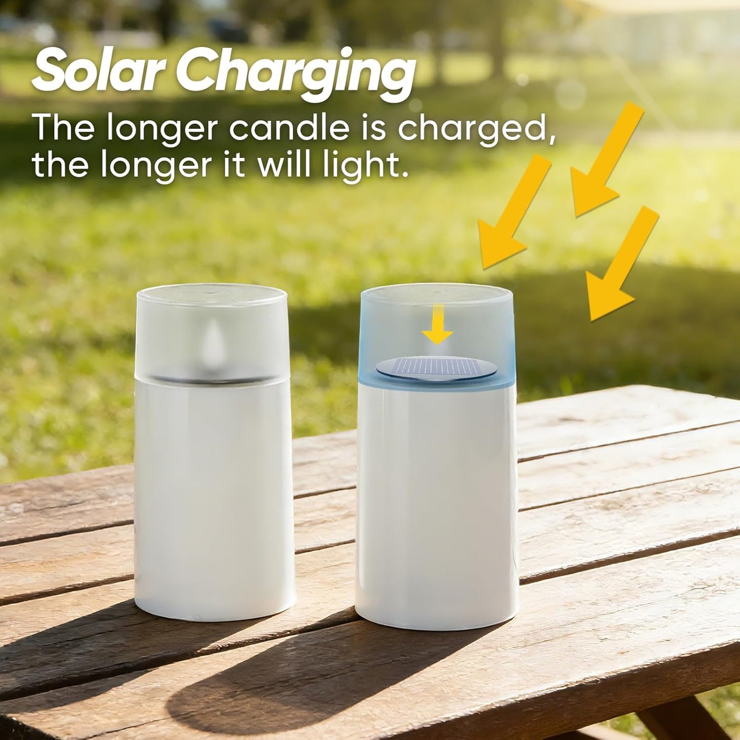 Velas solares LED impermeables 3x6pulg sensor atardecer exterior
