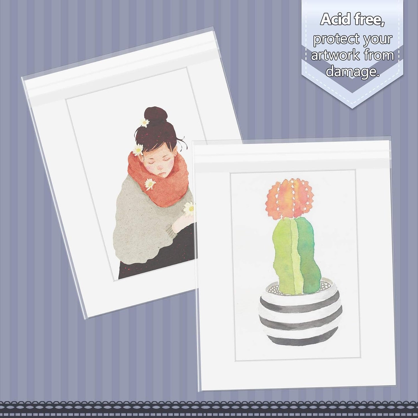Fundas transparentes para tapetes mate 16x20pulg set 50