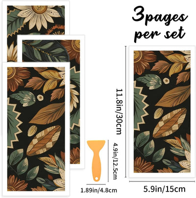 Papel pintado botánico vintage 3 pzas tamaño pequeño