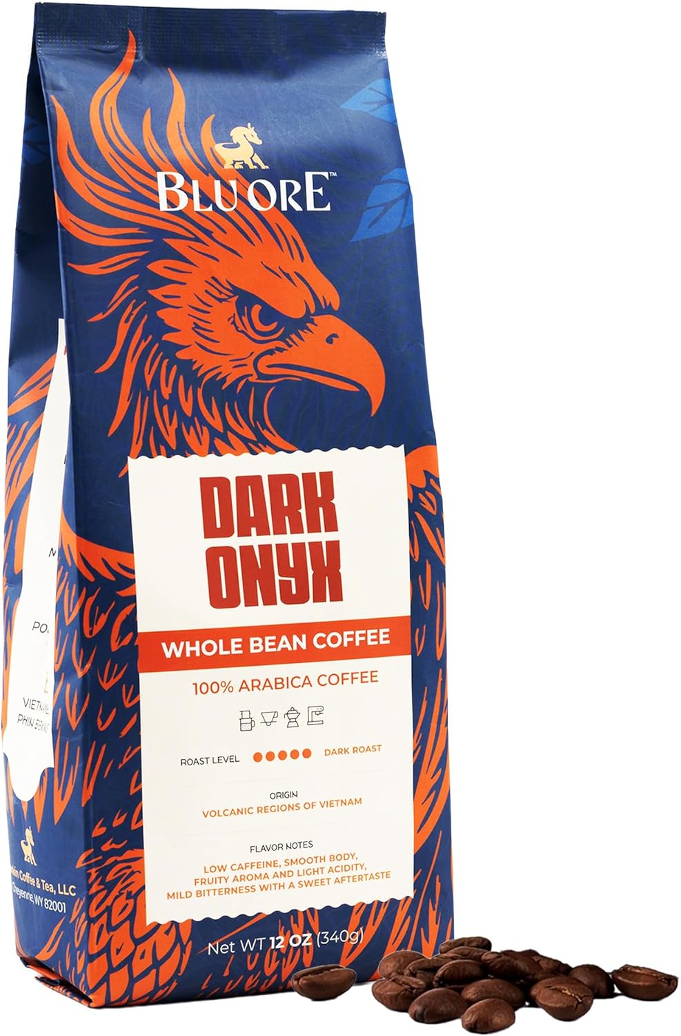 Café arabica oscuro sin ácido alto de origen único con aroma frutal