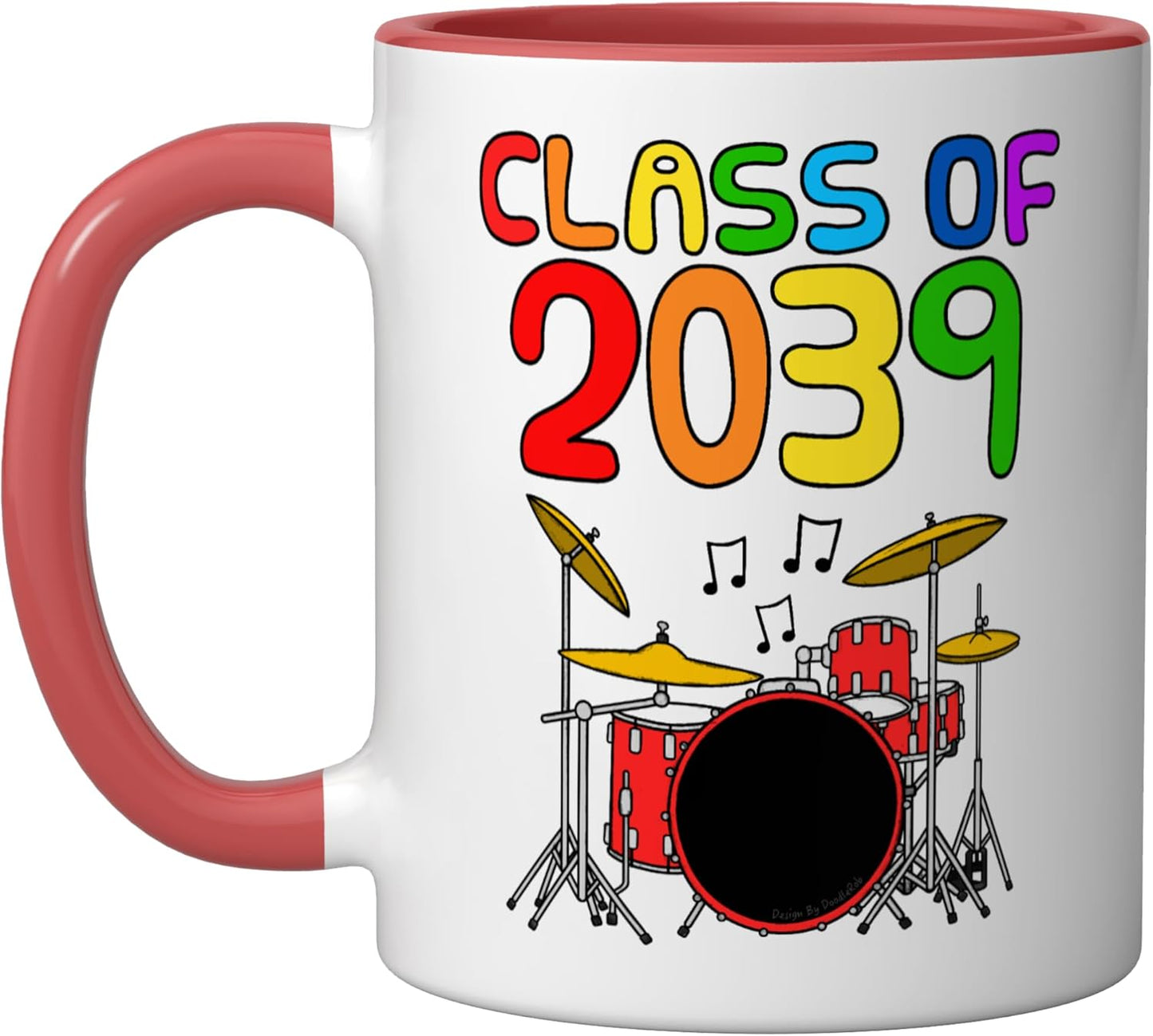 Taza cerámica para kindergarten Class of 2039 roja/blanca