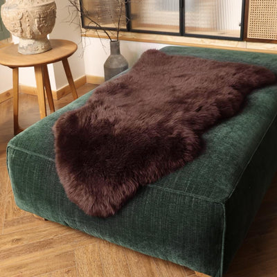 Alfombra piel oveja real esponjosa para dormitorio niños