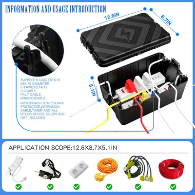 Caja eléctrica exterior impermeable IP54 para luces y bomba