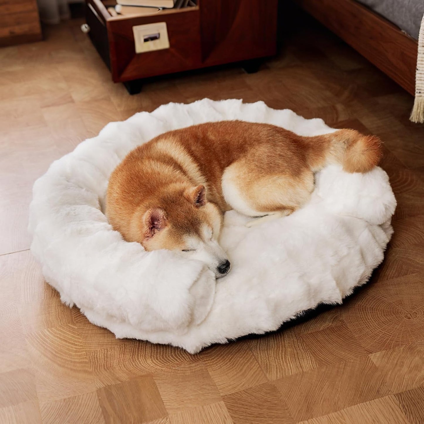 Sofá cama perros ortopédico redondo felpa lavable con funda