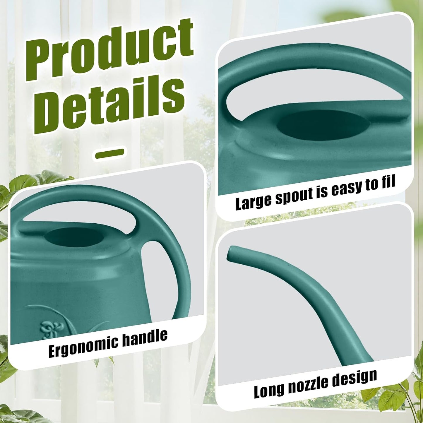 Regadera jardín plantas caseras 0.5gal verde
