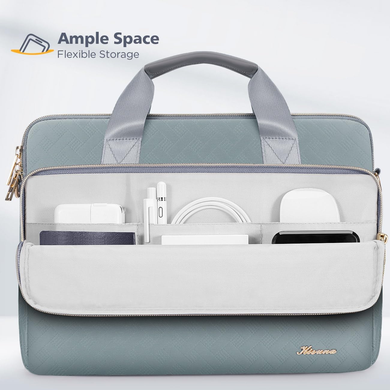 Funda portátil 13-17pulg resistente agua gris-verde