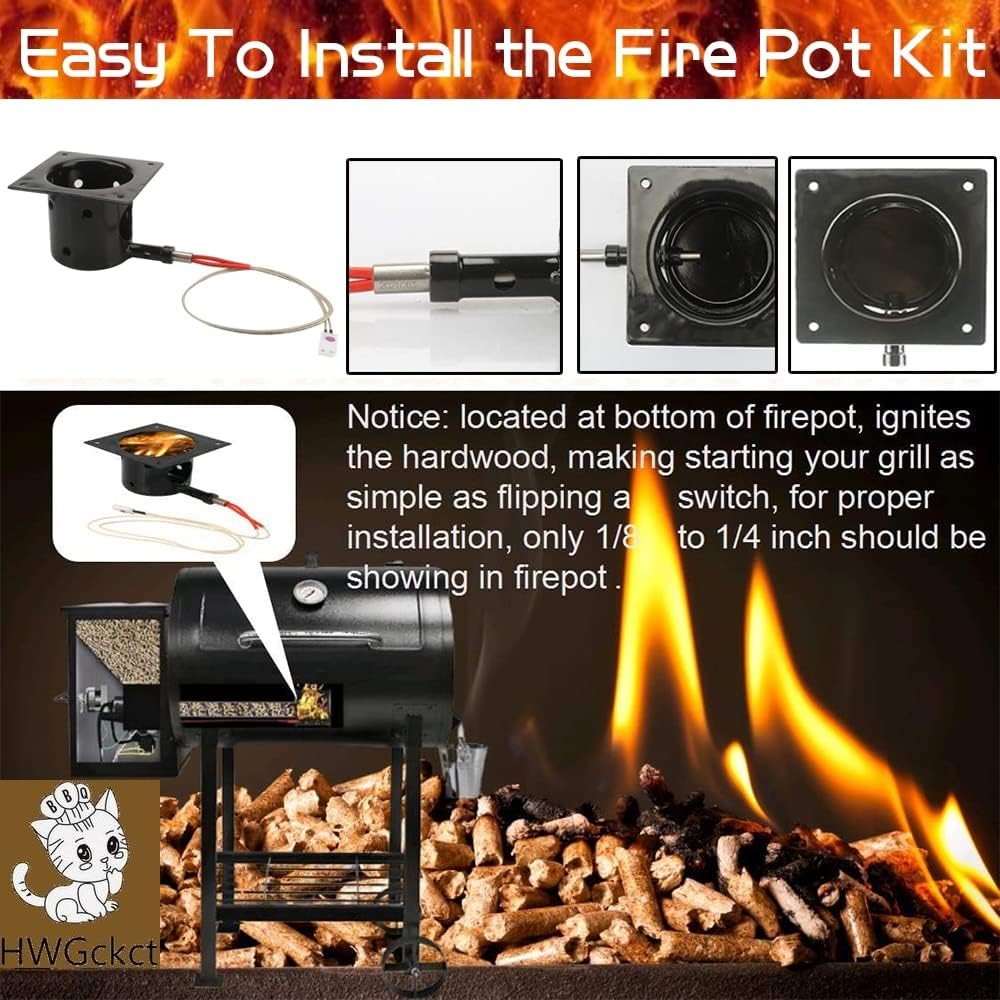 Kit encendido barra caliente acero resistente parrilla pellets