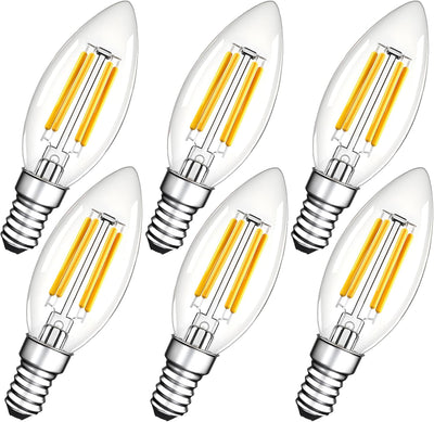 Bombilla LED E12 regulable filamento 6W 2700K vintage