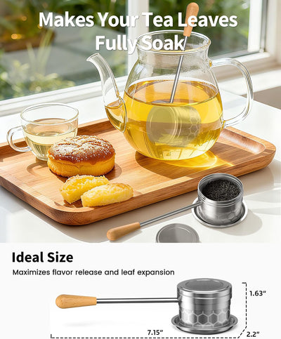 Infusor té suelto 2en1 acero inox 304 con asa