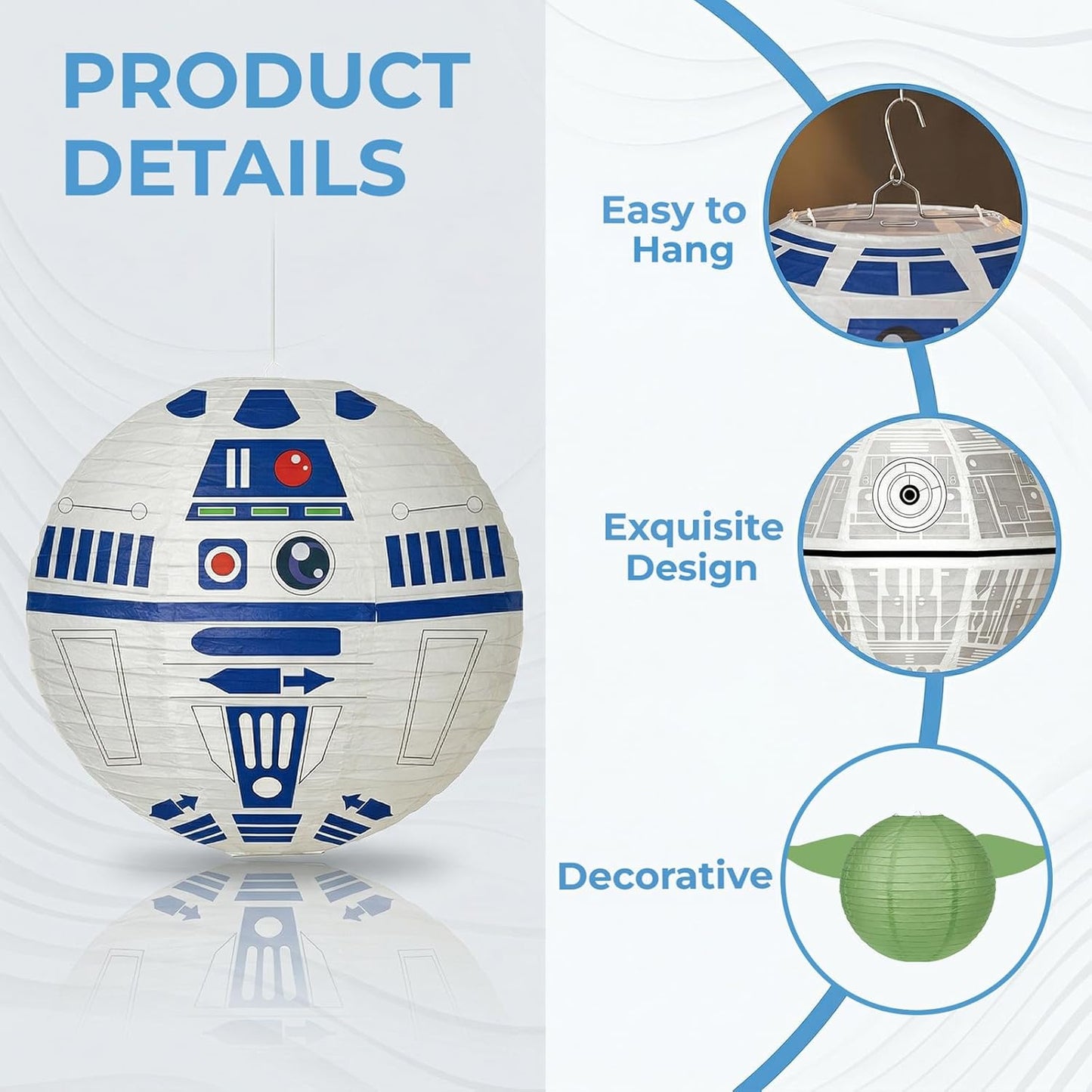 4 Linternas Papel Galaxy Wars Estrellas Negras