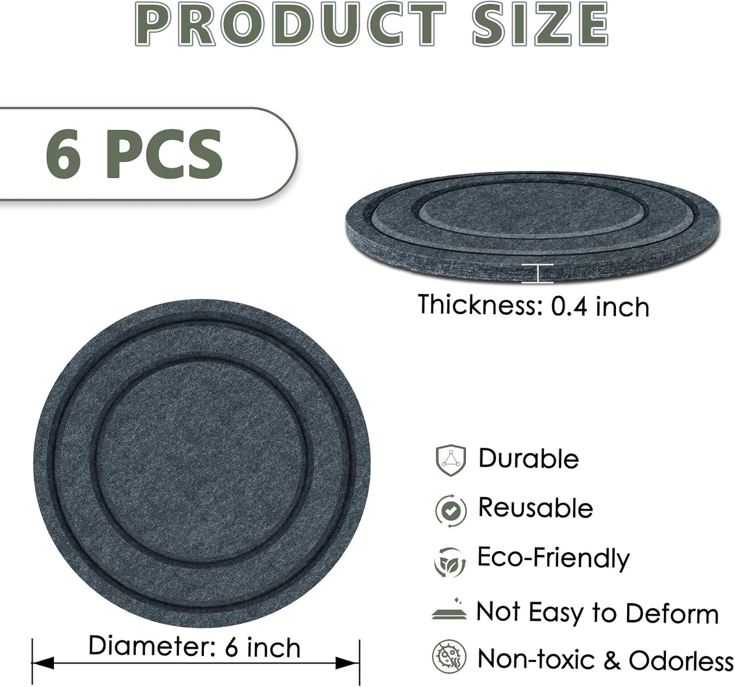 Tapete fieltro 6 pulg posavasos absorbente para macetas