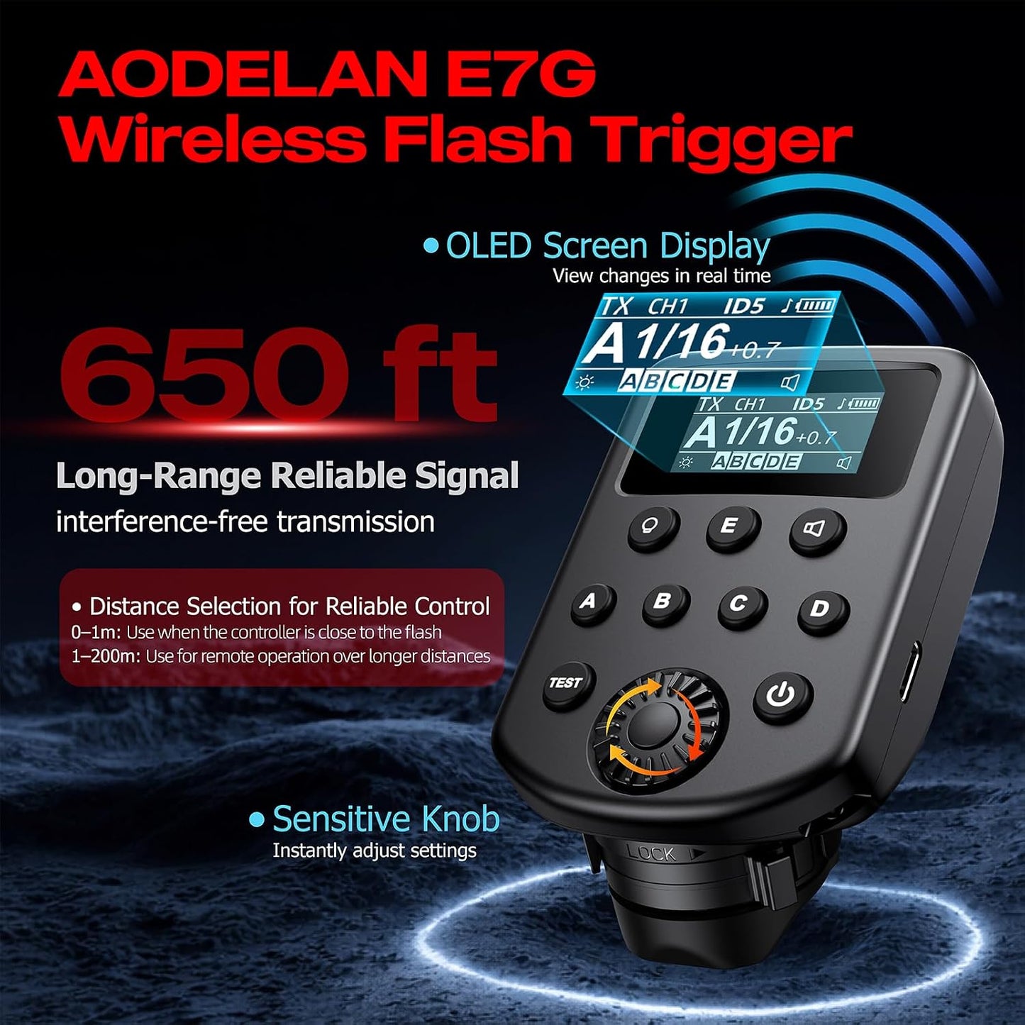 Transceptor flash inalámbrico Godox 2.4G X y R2 650pies