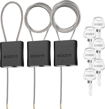 3 Pzas Cerradura Cable Ajustable 1.15-6.56pies 6 Llaves Iguales