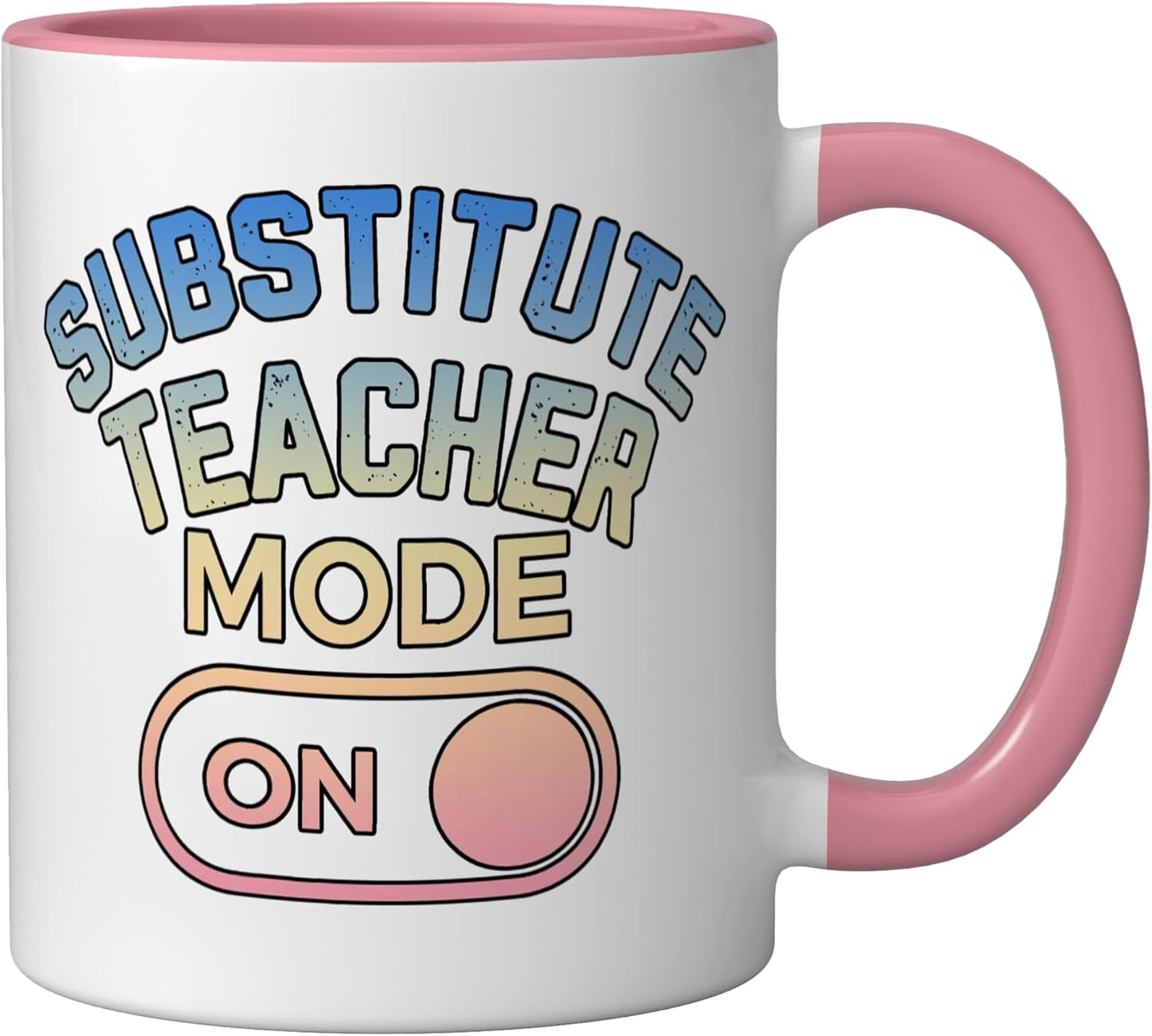 Taza cerámica modo profesor sustituto rosa/blanca