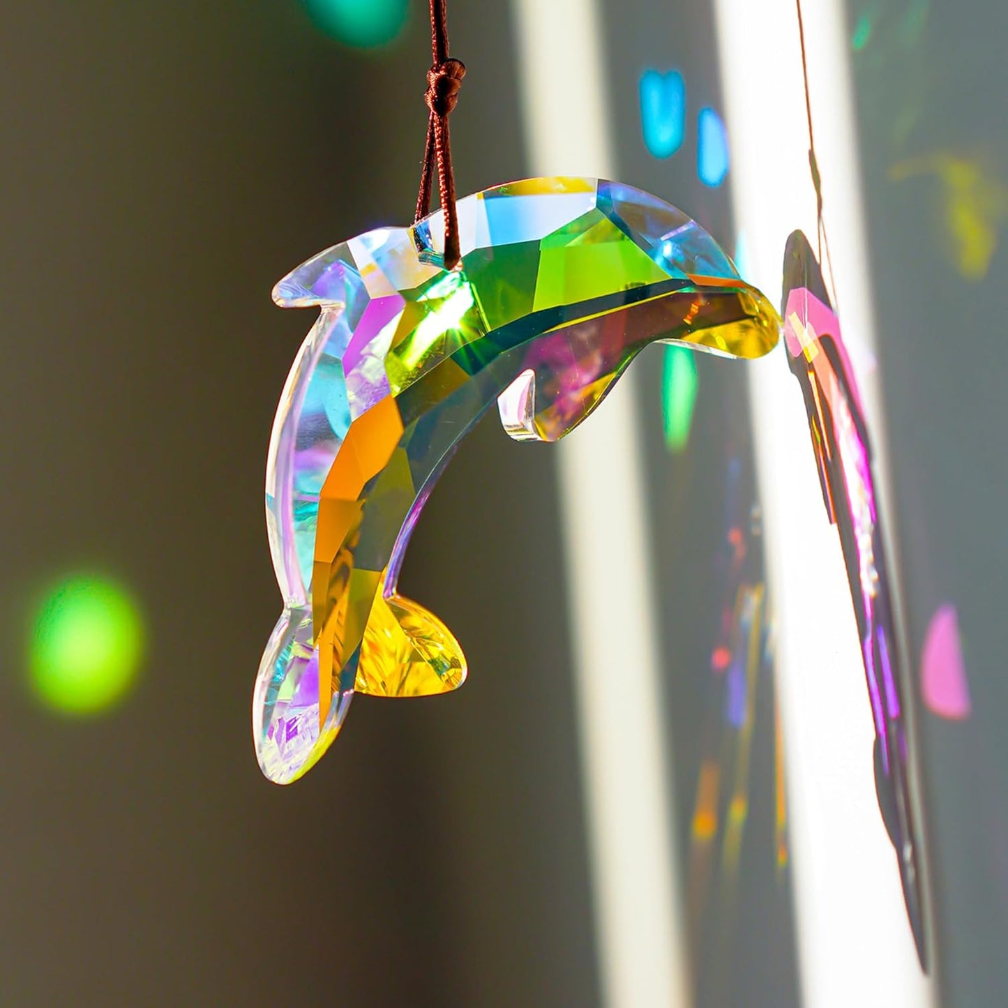 Atrapasueños delfín cristal prisma 76mm colgante navidad